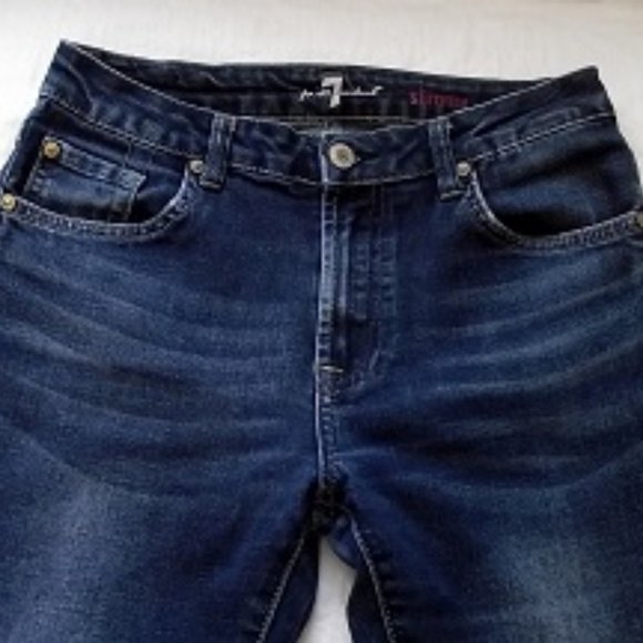 7 FOR ALL MANKIND womens Slimmy Jeans, Blue - Picture 4 of 7